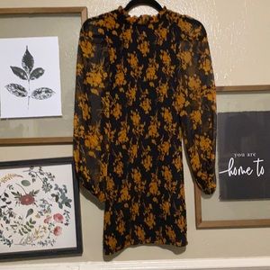 Floral patterned dress.